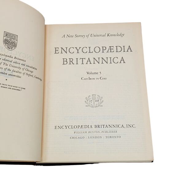 1959 Edition Encyclopedia Britannica Vtg HC Volume 5 CASTIR to COLE Educational - Picture 5 of 9